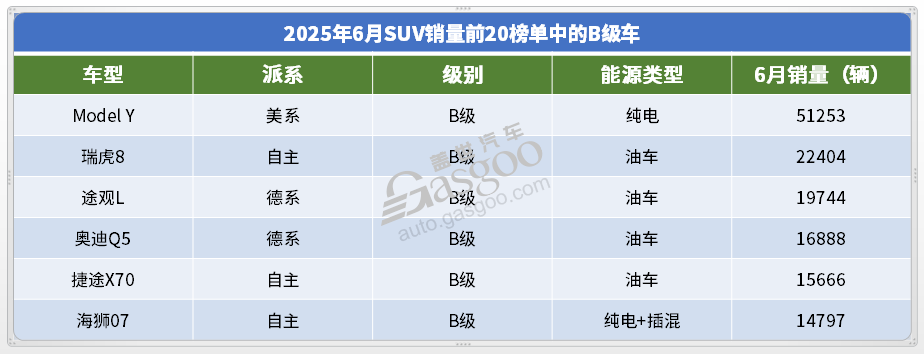 Top 20 SUV sales in June 2025: Model Y monthly sales exceeded 50,000 units, independently "winning" the high-end market?